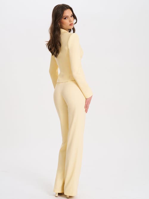 Miss Circle Quinnie Slim Straigh Leg Suit Pants In Yellow