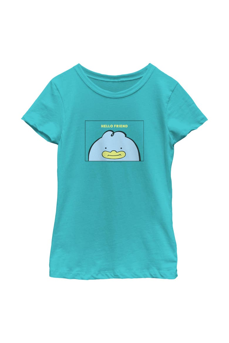 Girl's KPop Demon Hunters Hello Friend Duck  Graphic T-Shirt, Main, color, Tahiti Blue