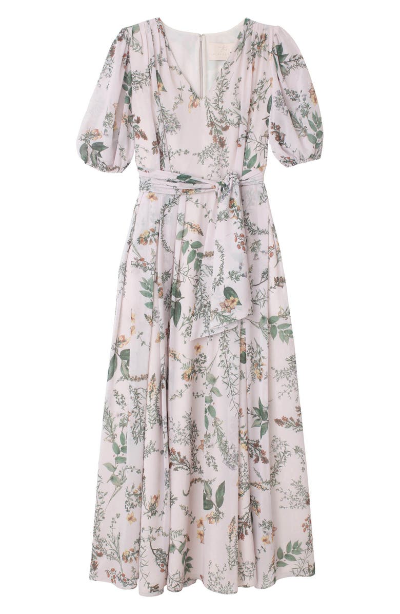 Gal Meets Glam Collection Phoebe Floral Puff Sleeve Chiffon Maxi Dress, Alternate, color,