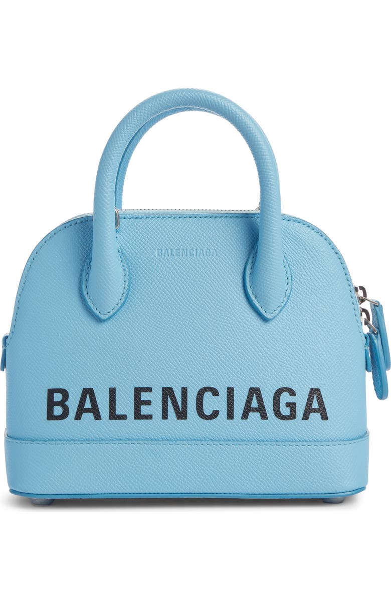Balenciaga Extra Extra Small Ville Logo Leather Crossbody Satchel, Main, color,