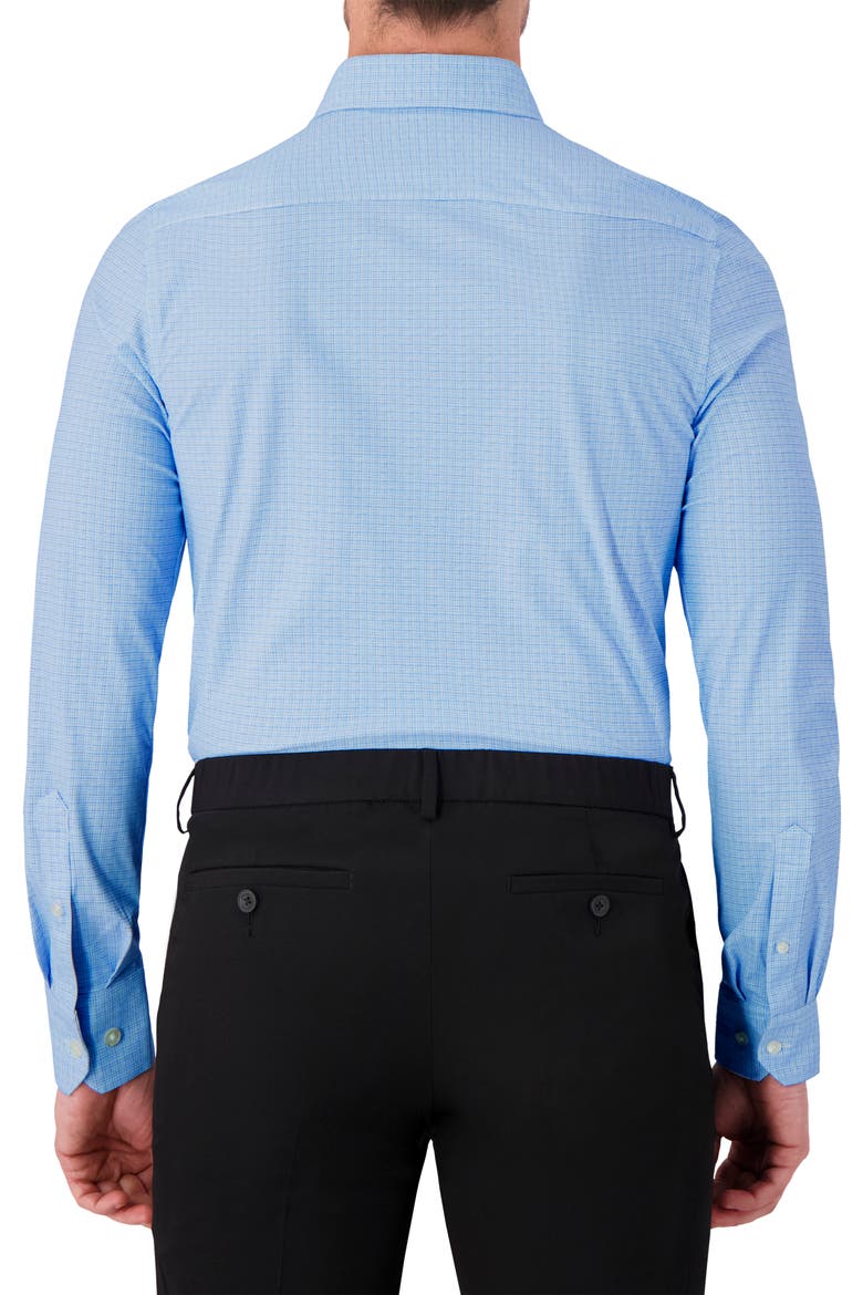 Modern Fit Microcheck Tech Stretch Dress Shirt, Alternate, color, LIGHT BLUE