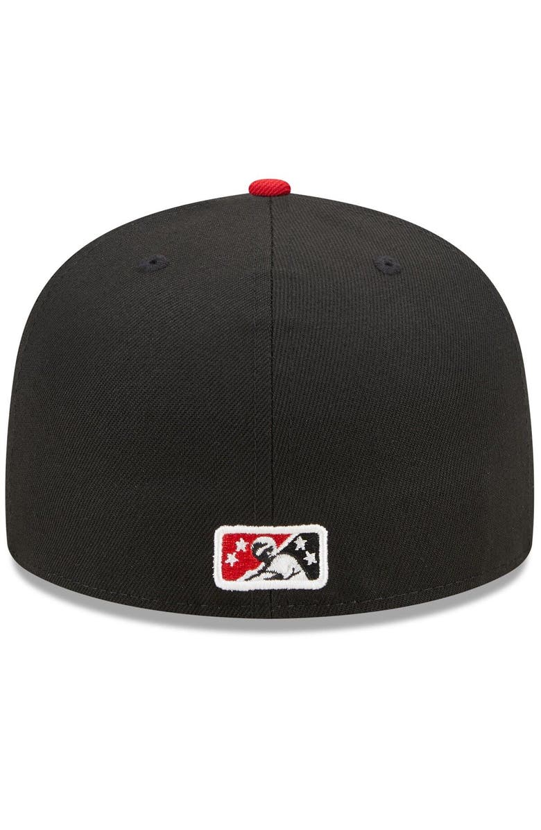 New Era Men's New Era Black/Red Lansing Lugnuts Marvel x Minor League 59FIFTY Fitted Hat, Alternate, color,