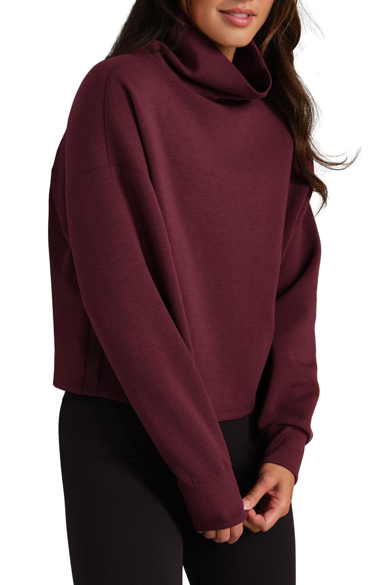 Rhone DreamGlow Mock Neck Top, Alternate, color, Bordeaux Red