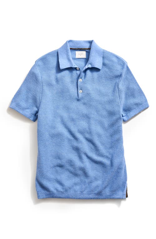 Billy Reid Pique Sweater Polo In Blue