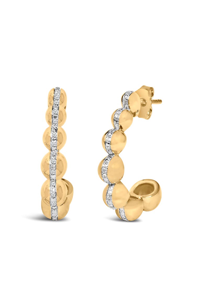 Gold Vermeil Diamond Accent Bold Earring, Alternate, color, Silver