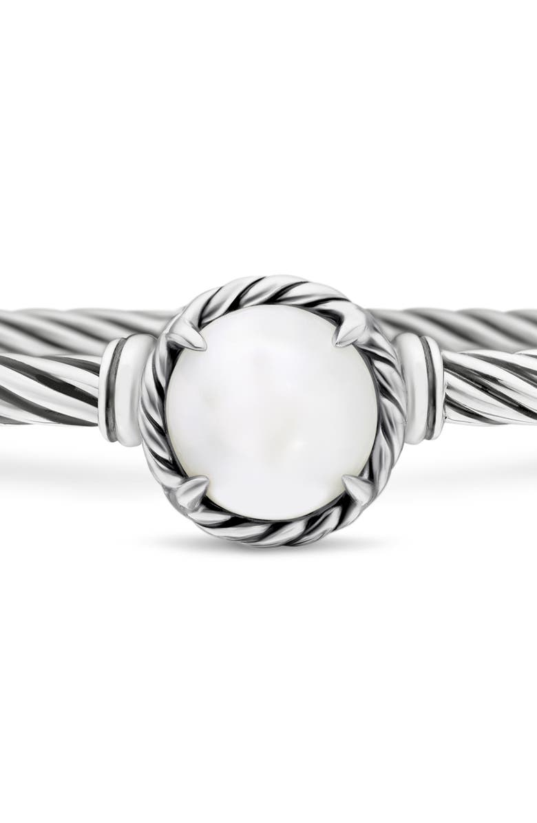 David Yurman Petite Chatelaine<sup>®</sup> Bracelet in Sterling Silver with Semiprecious Stone, 3mm, Alternate, color, Pearl