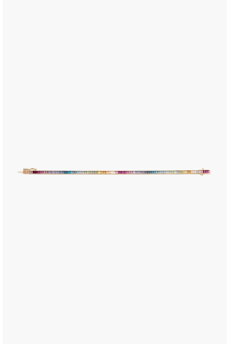 Ombré Rainbow Baguette Tennis Bracelet, Alternate, color, Yellow Gold Vermeil
