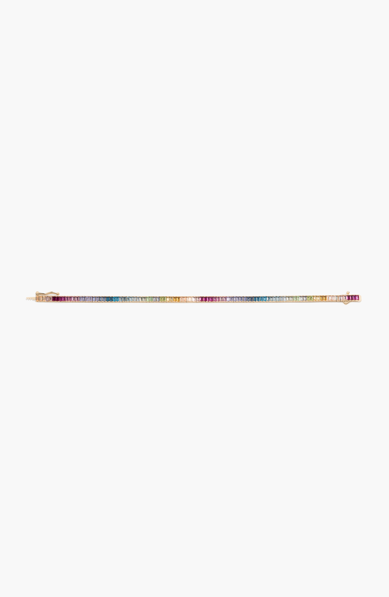 Aurate New York Ombré Rainbow Baguette Tennis Bracelet, Alternate, color, Ombré Rainbow