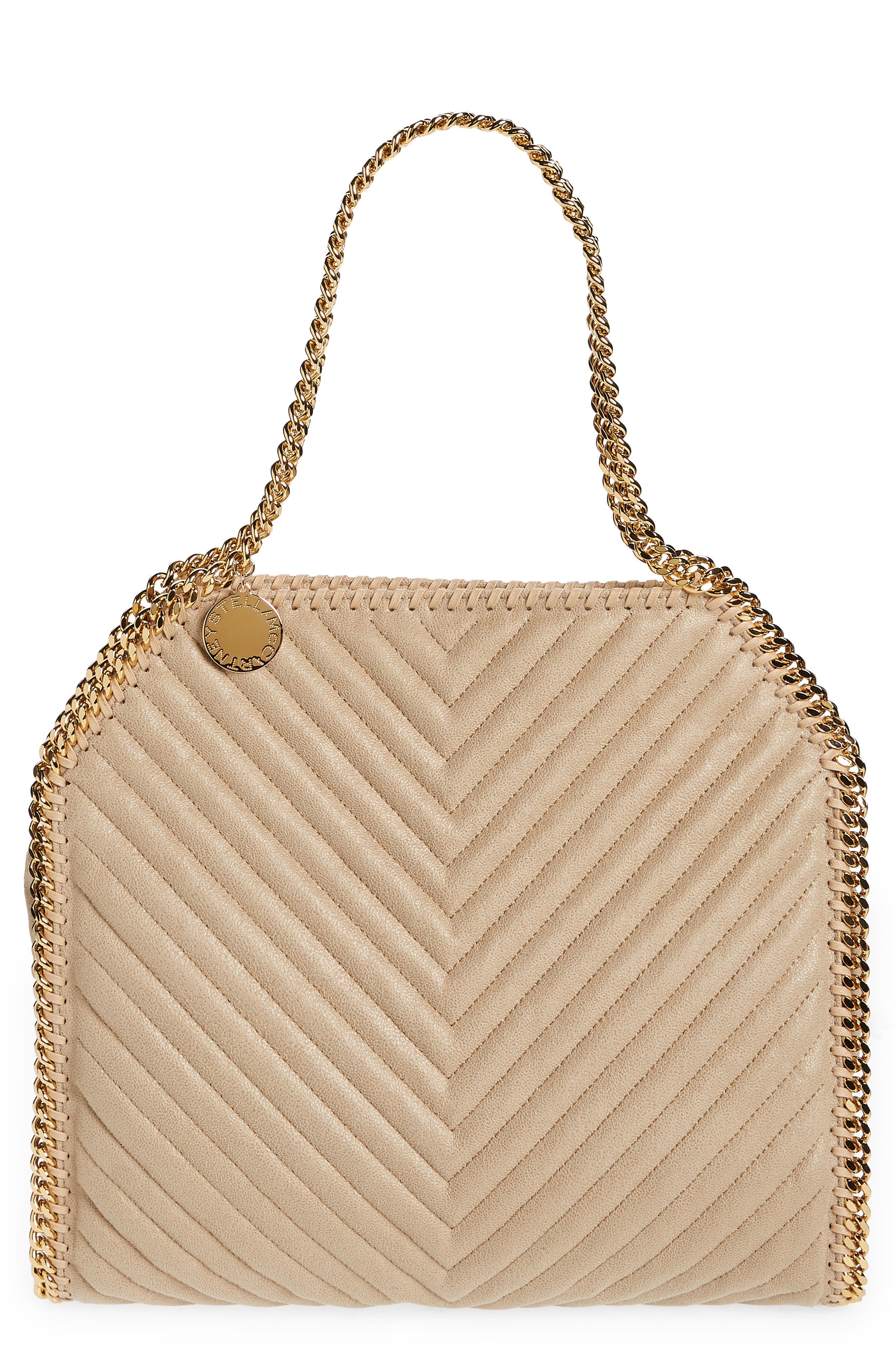 Stella McCartney Small Falabella Shaggy Deer Faux Leather Tote, Main, color, 