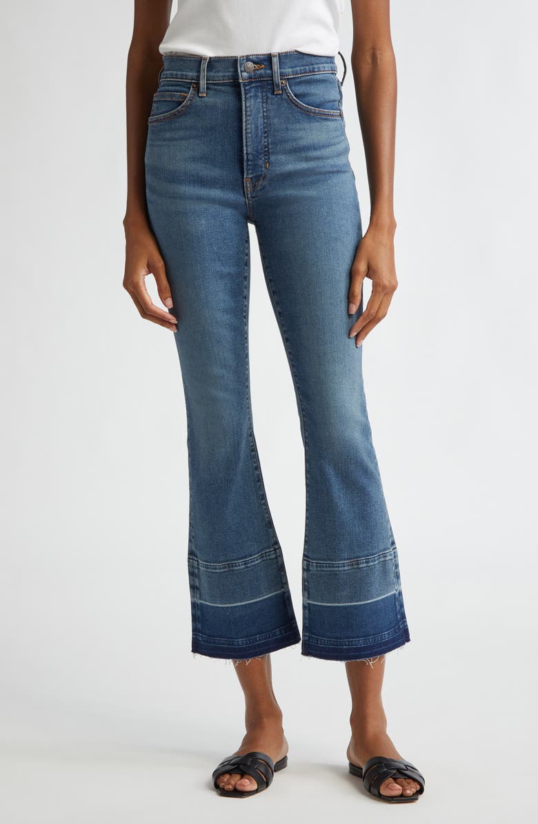 Veronica Beard Carolina Release Hem High Waist Ankle Flare Jeans, Main, color, Bandit Beam