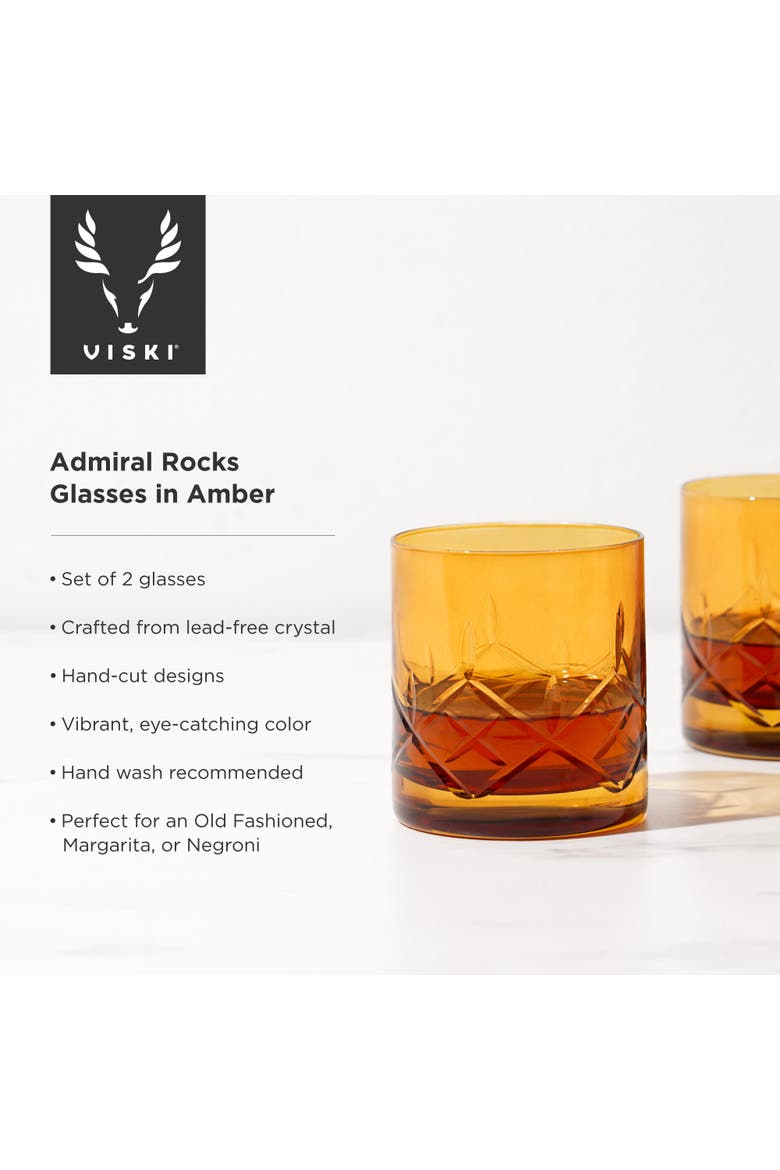 Admiral Crystal Rocks Glasses, Alternate, color, Orange