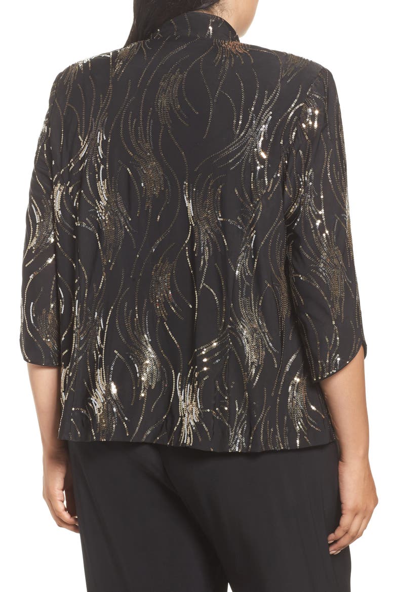 Sequined Twinset, Alternate, color, BLACK/SILVER