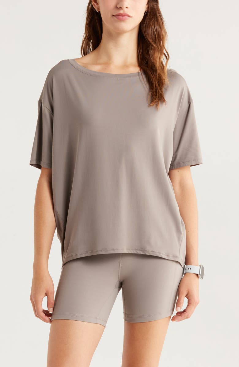Zella Equilibrium Cocoon T-Shirt, Main, color, Grey Rock