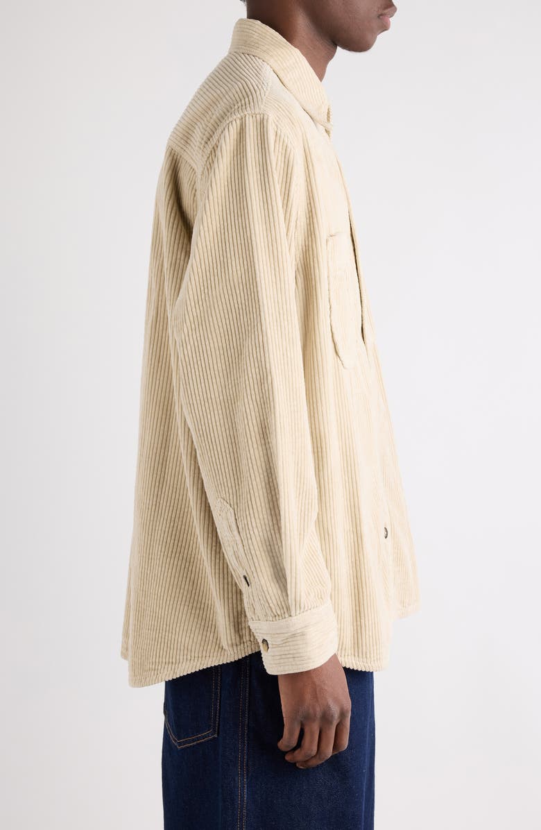 Isabel Marant Nario Cotton Corduroy Button-Up Overshirt, Alternate, color, Ecru