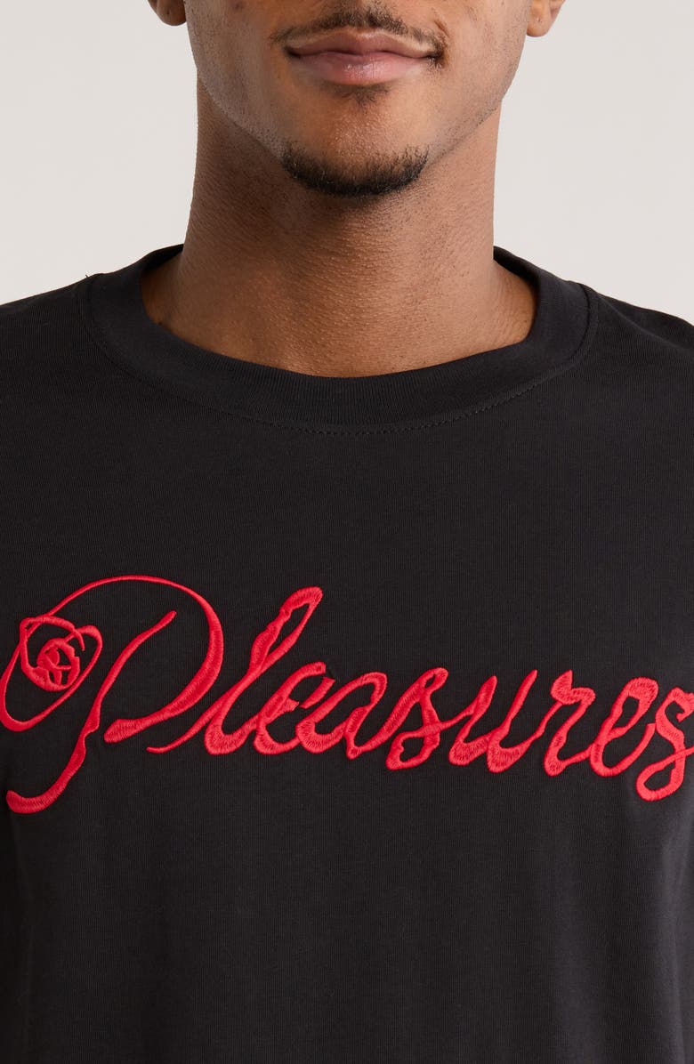 PLEASURES Scrawl Cotton Graphic T-Shirt, Alternate, color, Black