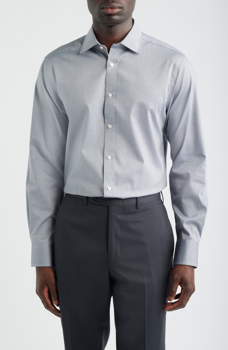 Hickey Freeman Modern Fit Pima Cotton Dress Shirt, Main, color, 