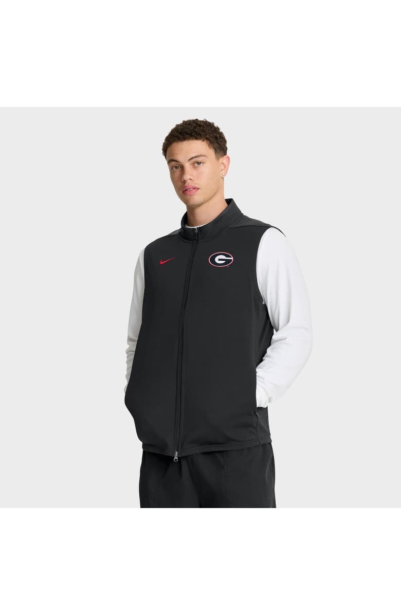 Nike Men's Nike Black Georgia Bulldogs Primetime Victory Performance Full-Zip Vest, Alternate, color, Black