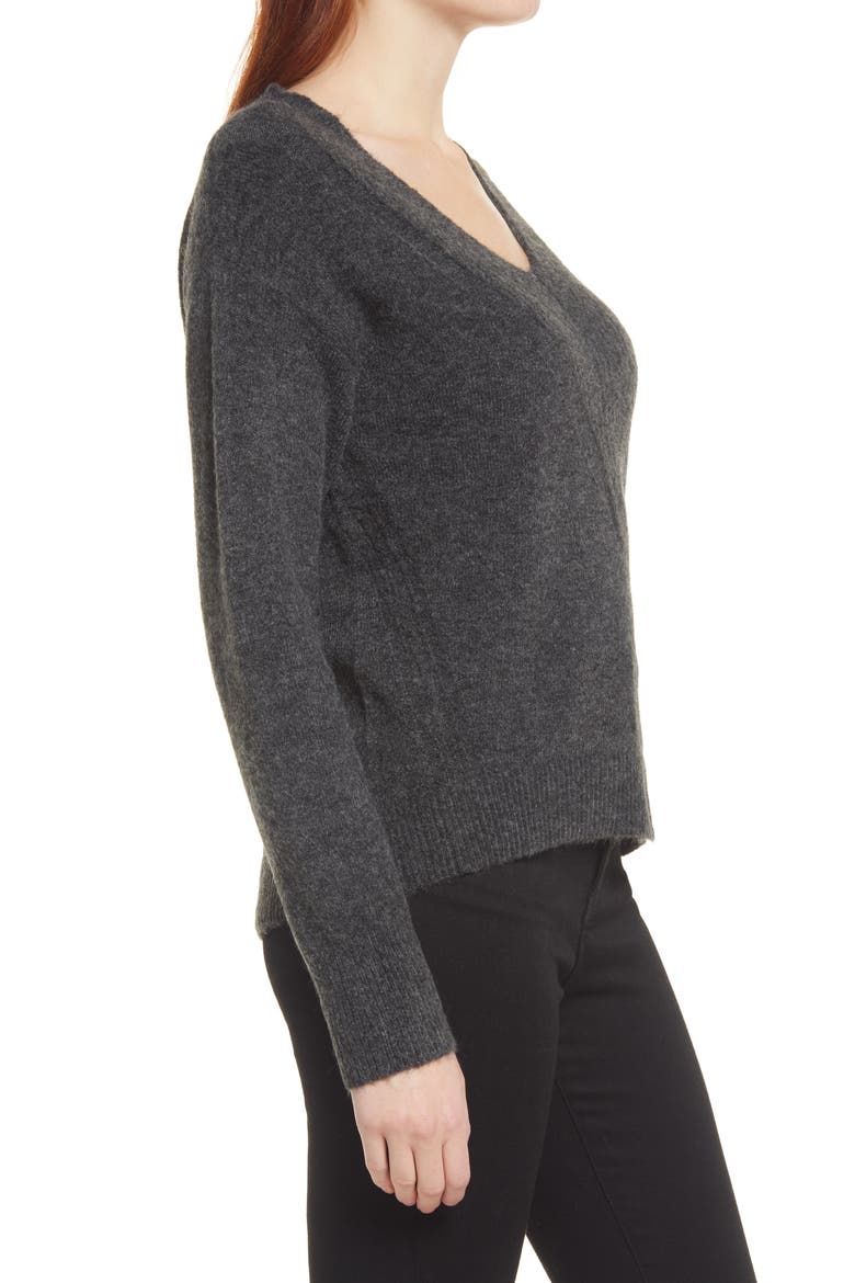 V-Neck Sweater, Alternate, color, GREY DARK CHARCOAL HEATHER