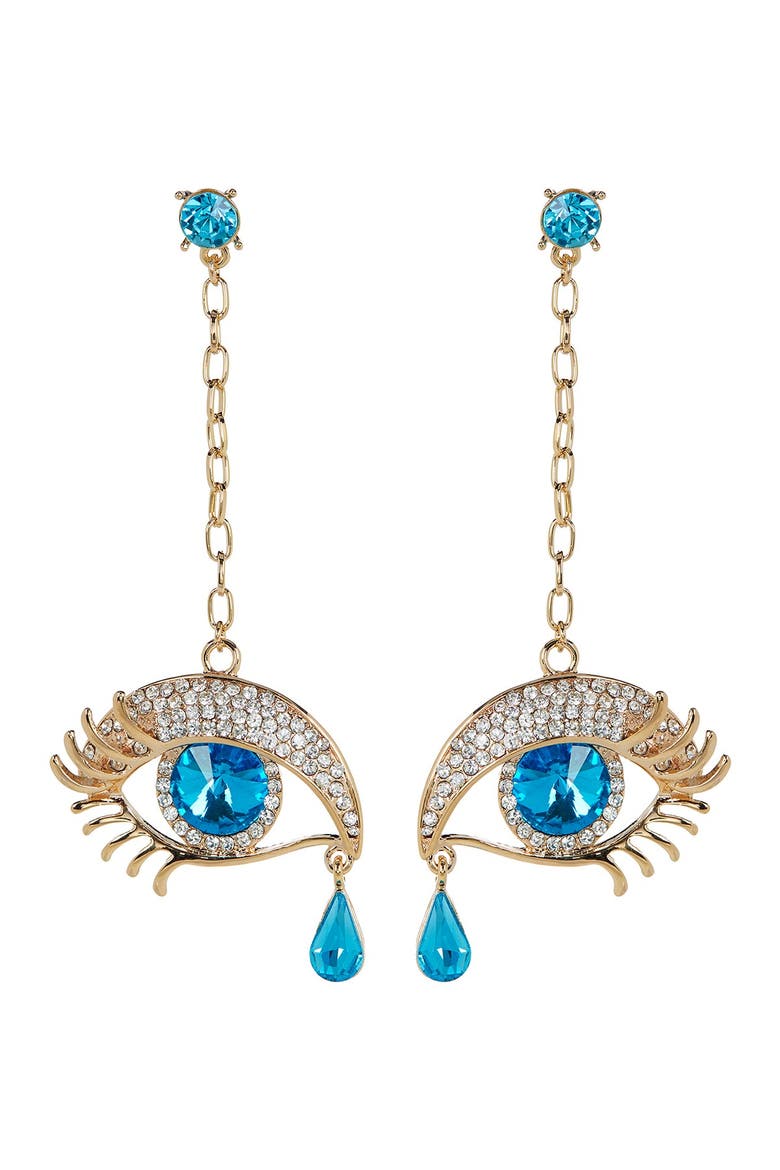 Eye My Ear Drop Earrings, Main, color, GOLD