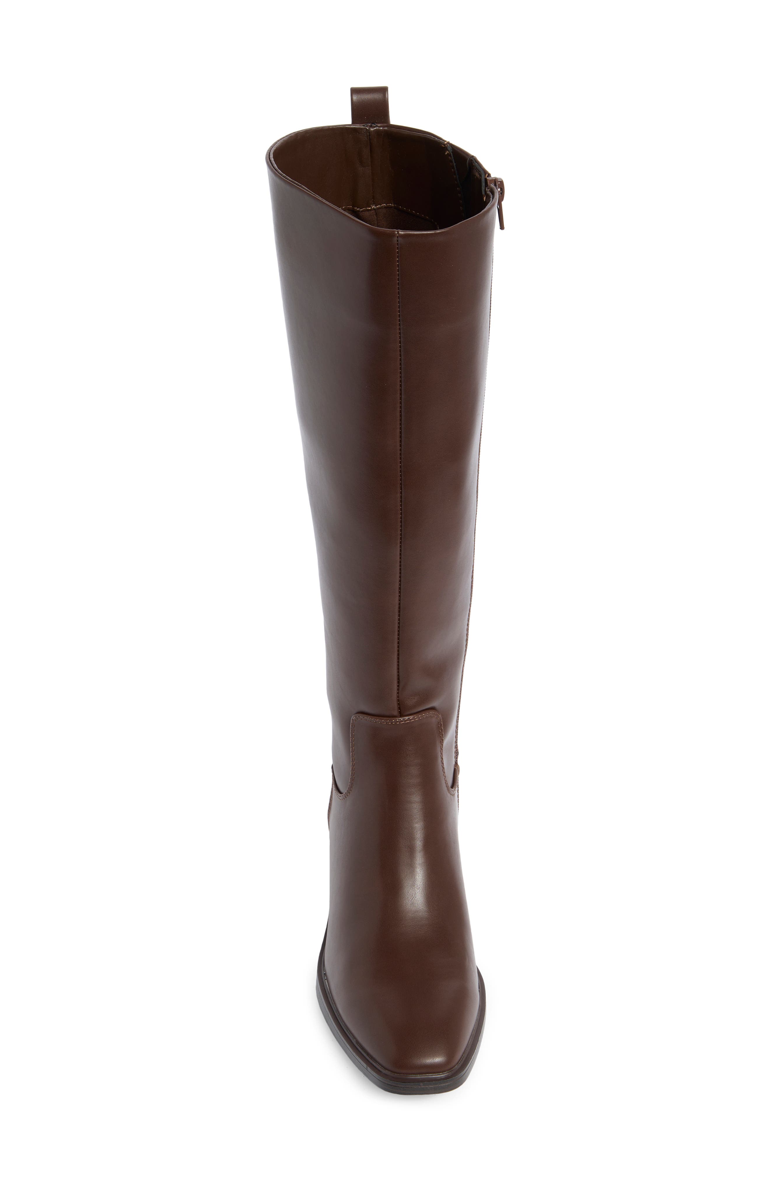 Nine West Blondy Square Toe Knee High Boot, Alternate, color, Dark Brown 200