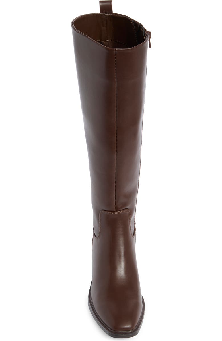 Nine West Blondy Square Toe Knee High Boot, Alternate, color, Dark Brown 200