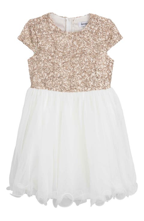 Kids' Sequin Lace & Tulle Fit & Flare Dress
