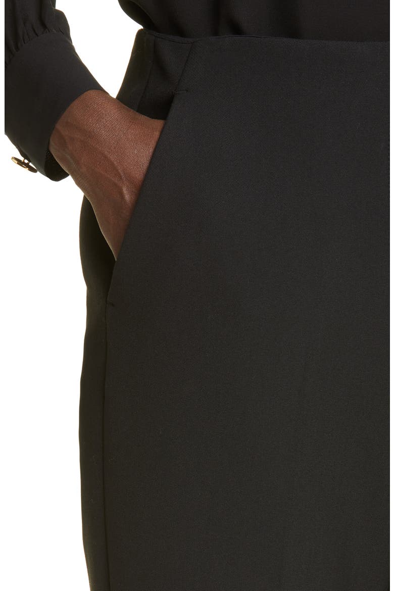 Michelle Stretch Crepe Slim Leg Pants, Alternate, color, BLACK