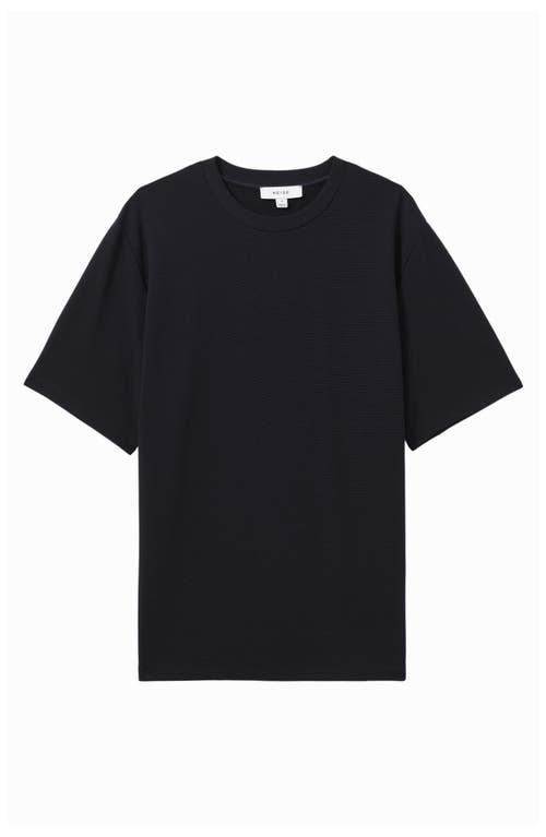 Reiss Navy Slim Fit Honeycomb T-shirt In Black