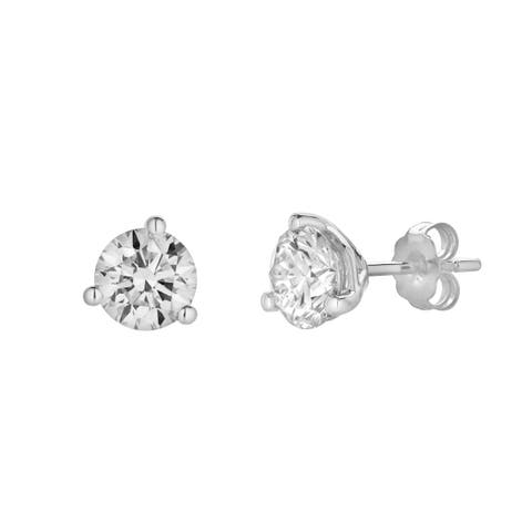 Nasak 1.5 Ct TW Non Certified Lab Grown Round Diamond Studs Martini 14K Gold Earrings
