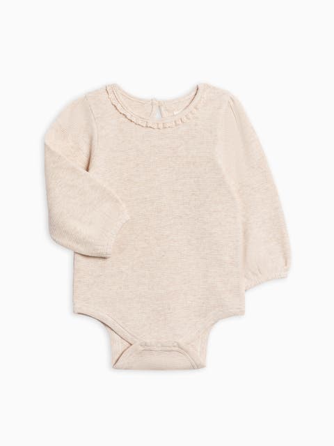 Langley Waffle Knit Lace Neckline Bodysuit (Baby)