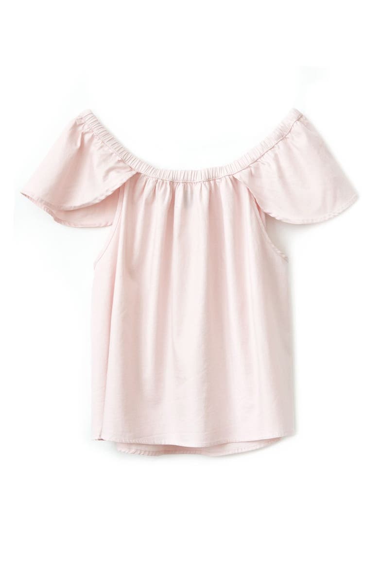 'Carmen' Flutter Sleeve Off the Shoulder Top, Alternate, color, PINK