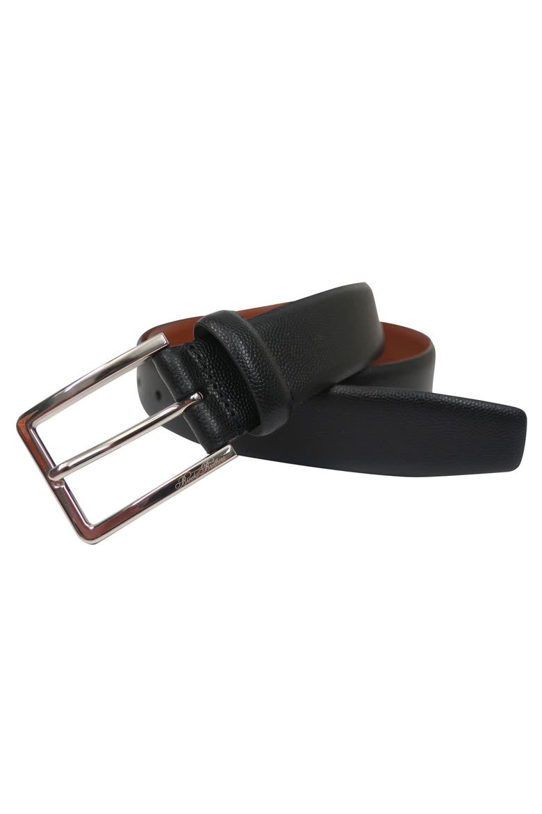 Top Grain Leather Embossed Belt, Main, color, Black