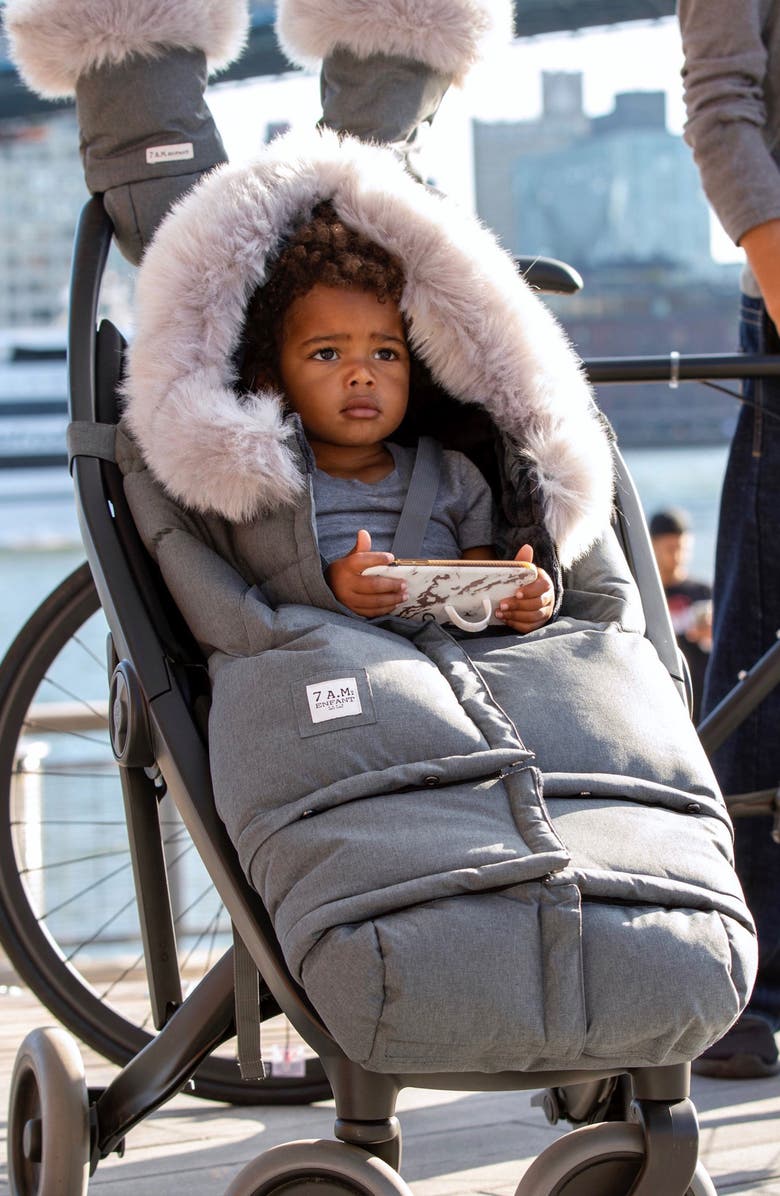 7 A.M. Enfant Blanket '212 evolution<sup>®</sup>' Extendable Stroller & Car Seat Footmuff with Faux Fur Trim, Alternate, color, 
