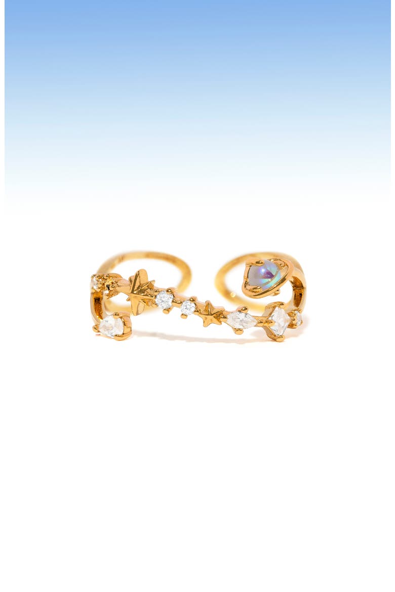 Solar Divide Adjustable Ring, Alternate, color, GOLD