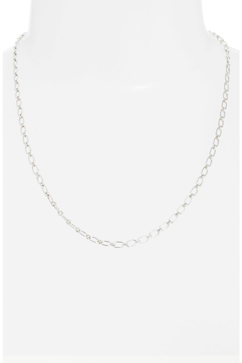 Rectangle Link Chain Necklace, Alternate, color, SILVER