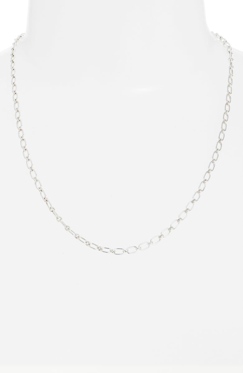 Anzie Rectangle Link Chain Necklace, Alternate, color, Silver