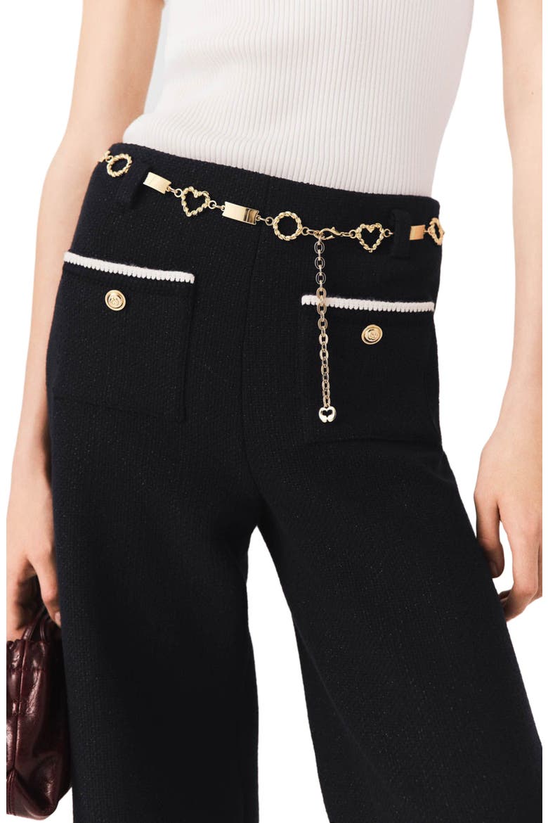 Lurex tweed trousers, Alternate, color, Black
