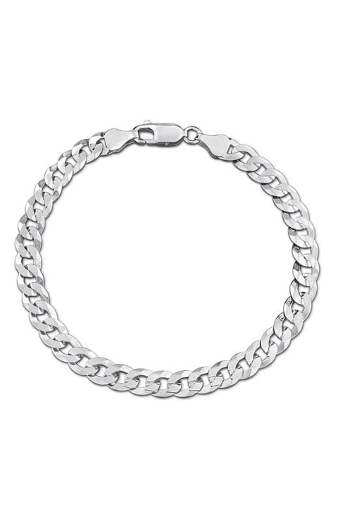 Men's Sterling Silver Curb Chain Bracelet