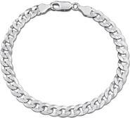 DELMAR Men's Sterling Silver Curb Chain Bracelet