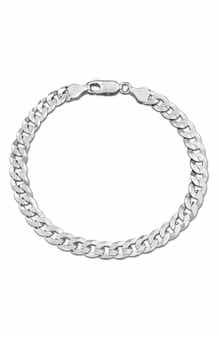 DELMAR Men's Sterling Silver Curb Chain Bracelet