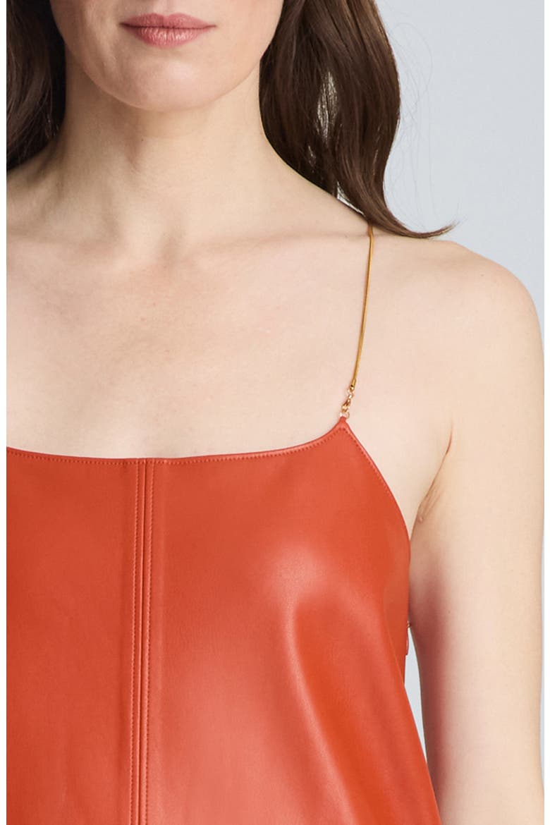 Faux Leather Wire Strap Midi Dress, Alternate, color, TERRA