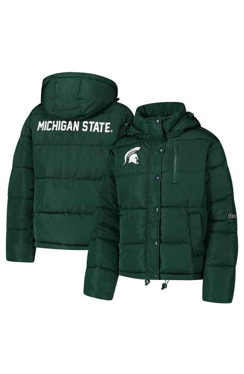 Hype and Vice Women's Hype and Vice Green Michigan State Spartans Puffer Jacket, Main, color, Green