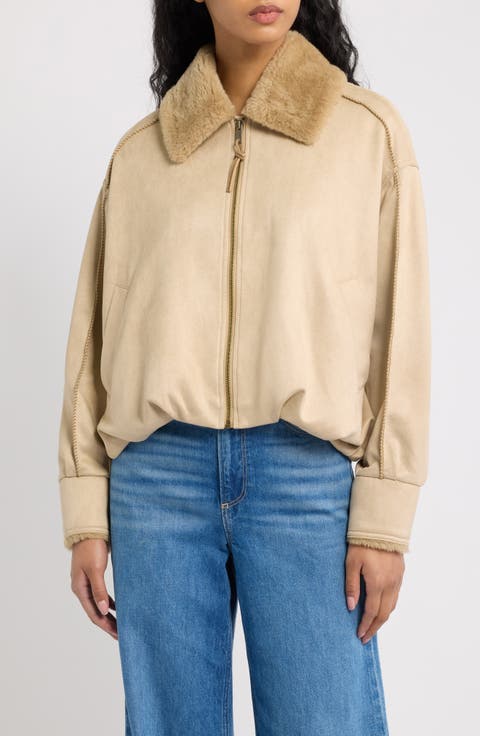 Coleta Faux Fur Trim Bubble Jacket