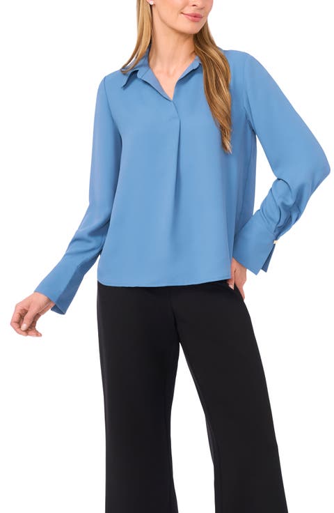 Split Cuff Button-Up Top (Regular & Petite)