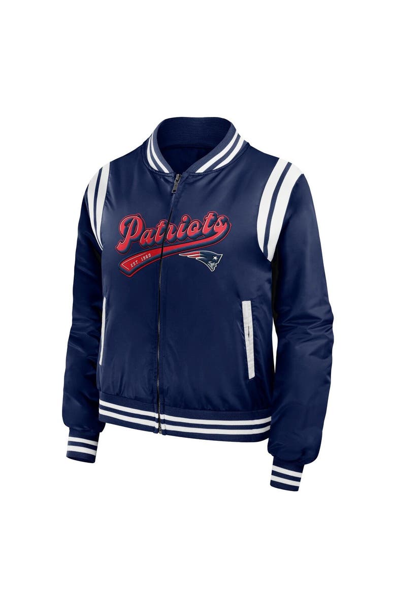 WEAR by Erin Andrews Women's WEAR by Erin Andrews Navy New England Patriots Bomber Full-Zip Jacket, Alternate, color, Navy