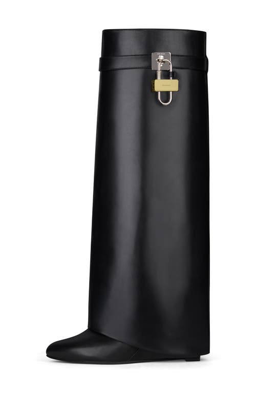 Shop Givenchy Shark Lock Knee High Boot In Black