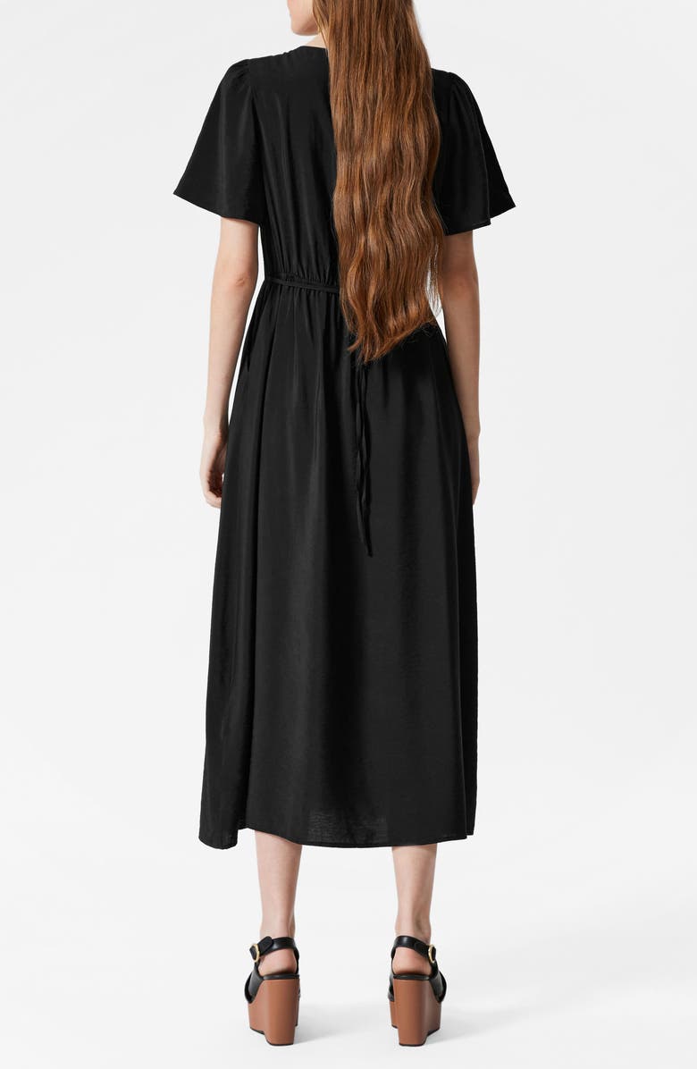 & Other Stories V-Neck Midi Dress, Alternate, color, Black Dark New