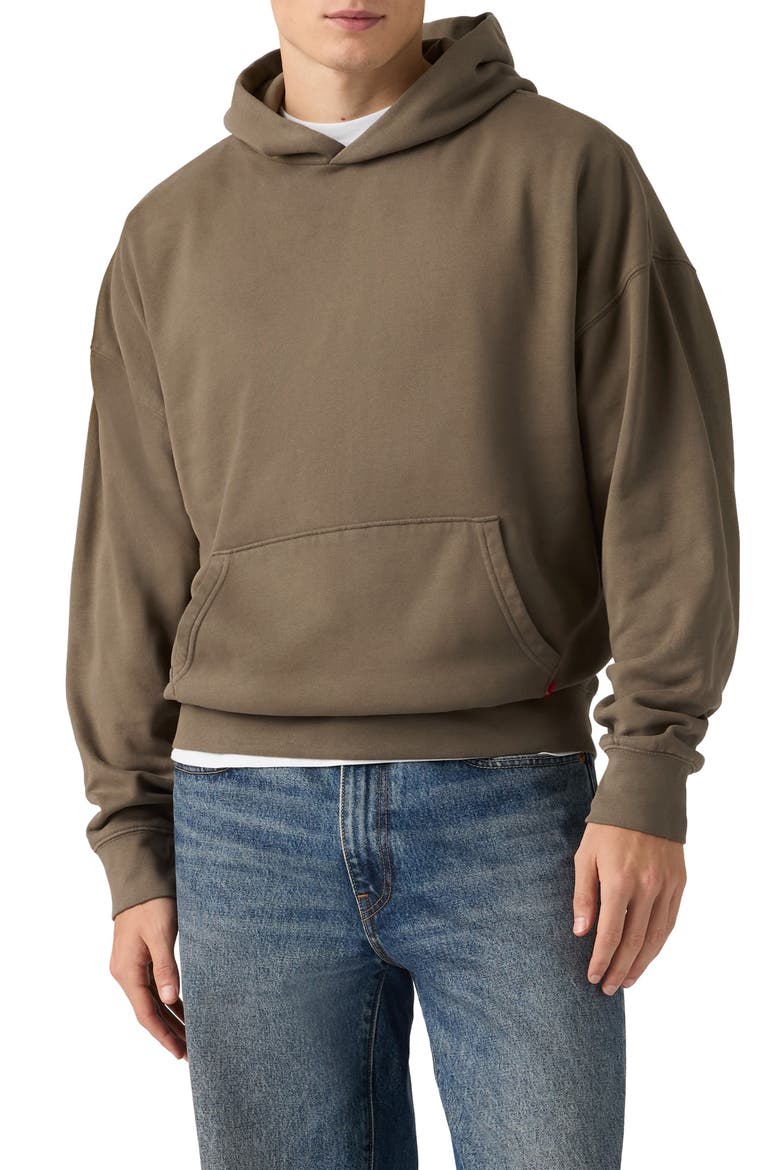 Soft Crop Cotton Blend Hoodie, Main, color, GARMENT DYE BUNGEE CORD