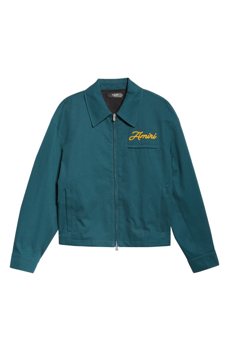 AMIRI Pegasus Patch Zip Blouson Jacket, Alternate, color, Evergreen