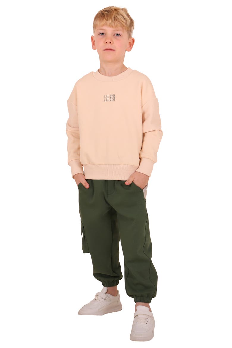 Kids' G'Day Mate Cotton Sweatshirt, Alternate, color, CREAM
